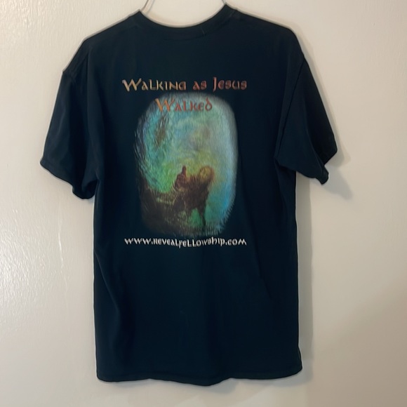 Reveal Fellowship black t shirt medium- large walking as Jesus walked Christian - Picture 3 of 5